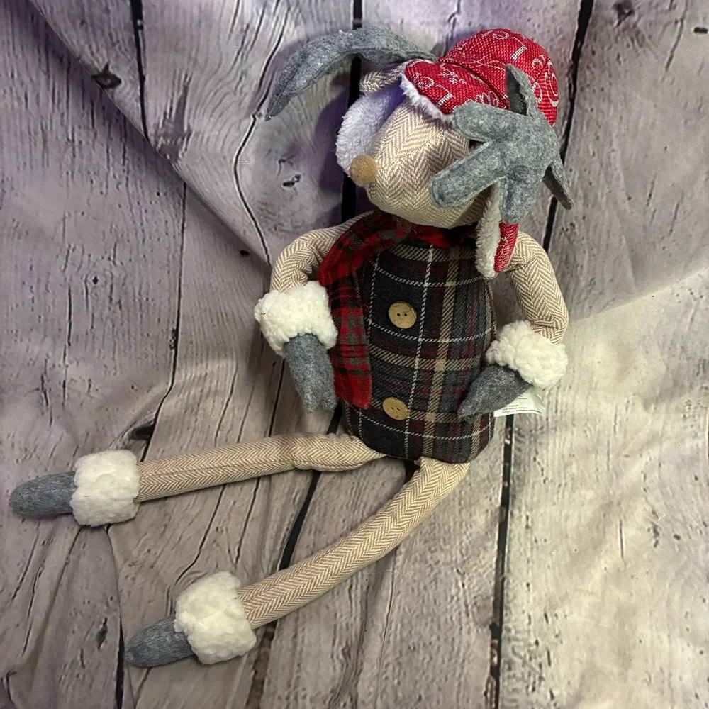 5/$20 Christmas Winter Moose Stuffed Shelf Sitter Holiday Decor‎ GUC